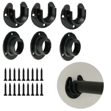 Load image into Gallery viewer, Matte Black Metal Closet Pole Sockets for Wardrobe Rods