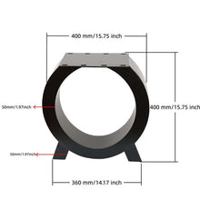 Load image into Gallery viewer, 2 Pack Matte Black Metal Chair Legs, 400mm Heavy Duty Steel for DIY Tables & Chairs by Triumph Hardware, product dimensions shown