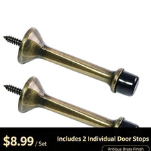 Загрузить изображение в средство просмотра галереи, 3 Inch Heavy Duty Screw-In Floor Mount Door Stop Oil Rubbed Bronze Finish 2 Pack, Solid Metal Door Stopper with Rubber Tip Protect Walls for Interior Home Doors