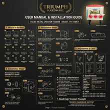 Load image into Gallery viewer, How to install the rainproof metal chicken feeder with 4 legs