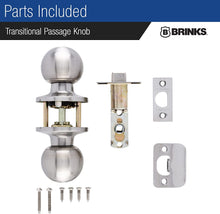 Lade das Bild in den Galerie-Viewer, Midofar Übergangs-Türknauf mit Schlüssel, Satin-Nickel - Entworfen für traditionelle und Übergangshäuser und fügt sich nahtlos in die Innenausstattung ein, 1 Packung