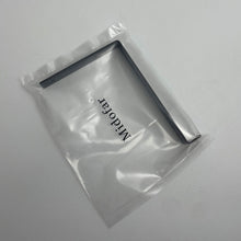 Load image into Gallery viewer, Midofar heavy-duty shelf bracket in black iron finish, packaged in clear plastic, ideal for rustic and industrial open shelving.