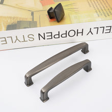 Load image into Gallery viewer, Brushed Black Nickel Drawer Handles Installed on Kitchen Cabinets