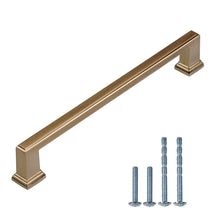 画像をギャラリービューアに読み込む, 10個パック、シャンパンブロンズ引き出しハンドル - キャビネットハンドル - ゴールドキッチンキャビネットハンドル、亜鉛合金6.3インチキャビネットハードウェアキッチンおよびバスルームキャビネットキャビネットハンドル、モダンハードウェアハンドル