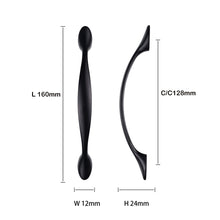 Load image into Gallery viewer, Matte Black Drawer Pulls – Zinc Alloy 96mm 128mm Single Hole Knobs