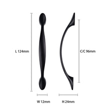Load image into Gallery viewer, Modern Matte Black Cabinet Pull Handles – 10 Pack with Screws