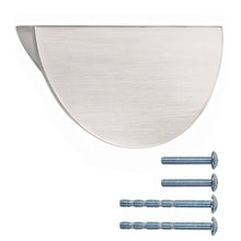 Load image into Gallery viewer, gold 2.5 inch half moon cabinet pulls for cupboards and wardrobes