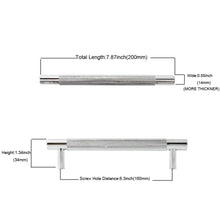 Load image into Gallery viewer, Knurled Cabinet Pulls – Modern Aluminum Drawer Handles in Polished Chrome, 128mm & 160mm Hole Centers