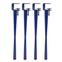 Загрузить изображение в средство просмотра галереи, adjustable clamp table legs in blue for modern coffee and office desks