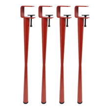 Загрузить изображение в средство просмотра галереи, Red adjustable clamp table legs for modern coffee tables and office desks