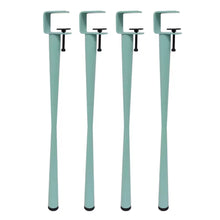 Загрузить изображение в средство просмотра галереи, Modern adjustable clamp table legs in teal for coffee and office desks