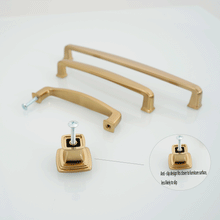 Load image into Gallery viewer, Stylish brushed champagne bronze cabinet pulls on wardrobe doors.