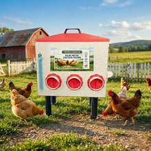 Load image into Gallery viewer, Rainproof metal chicken feeder with 55lbs capacity and adjustable