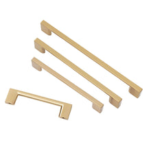 Cargar imagen en el visor de la galería, Tirador de gabinete de bronce champán - Tirador de cajón de aleación de zinc - Herrajes modernos para cocina y baño - Varios tamaños: 96 mm, 128 mm, 160 mm, 192 mm - Tirador individual