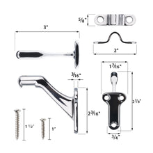 Afbeelding in Gallery-weergave laden, Heavy Duty Polished Chrome Handrail Brackets for Outdoor Use