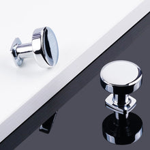 Load image into Gallery viewer, close-up of polished chrome finish on cabinet knob - mirror shine surface