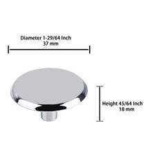 Load image into Gallery viewer, 37mm round polished chrome drawer knob - size demonstration