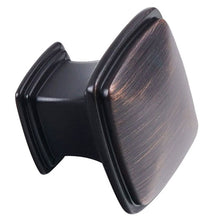 Load image into Gallery viewer, Oil rubbed bronze square cabinet knob, durable zinc alloy single hole drawer pull for kitchen furniture.