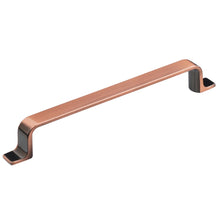 Загрузить изображение в средство просмотра галереи, Antique copper 6-1/3 inch kitchen cabinet handle by Triumph Hardware, durable and versatile for drawers and dressers.