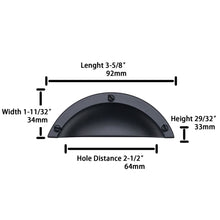 Load image into Gallery viewer, semi-circle cup drawer pulls with mounting screws - hardware included
