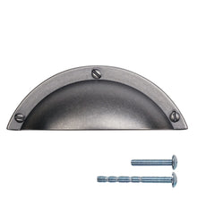 Load image into Gallery viewer, retro silver cup drawer pulls - zinc alloy shell design 10-pack