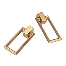 Load image into Gallery viewer, Lemon gold square pendant drawer handles, zinc alloy cabinet pulls for furniture, durable and stylish hardware from Triumph Hardware.