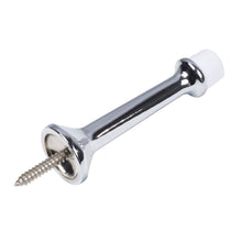Load image into Gallery viewer, Adjustable polished chrome door stopper with rubber pads and zinc alloy build for durability, Triumph Hardware 3-inch wall protector.
