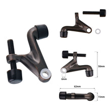 Load image into Gallery viewer, close-up of oil rubbed bronze finish on hinge pin door stop - anti-rust coating