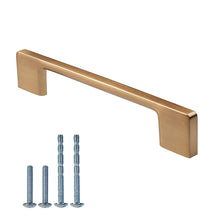 Load image into Gallery viewer, Champagne bronze drawer handle with screws, modern zinc alloy kitchen cabinet hardware, 6.3 inches