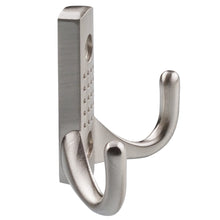 Load image into Gallery viewer, close-up of brushed satin nickel finish on wall coat hooks