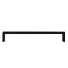 Load image into Gallery viewer, Matte black cabinet handle, 6-1/4" square design, durable zinc alloy for kitchen and furniture, by Triumph Hardware.