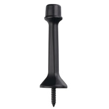이미지를 갤러리 뷰어에 로드 , Matte black heavy duty solid rigid door stop with soft rubber tip, zinc alloy, 3-inch length, ideal for wall and door protection by Triumph Hardware.
