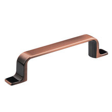 Загрузить изображение в средство просмотра галереи, Antique copper kitchen cabinet handle, modern hardware with 6-1/3 inch hole center, perfect for bathroom and dresser drawers.