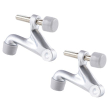 Load image into Gallery viewer, dull chrome door hinge door stop - 2-pack zinc alloy adjustable stops