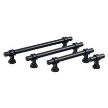Load image into Gallery viewer, matte black t bar cabinet pulls - zinc alloy drawer handles 4 sizes
