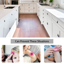 Загрузить изображение в средство просмотра галереи, Modern kitchen with white cabinets and black knobs, preventing injuries in various situations