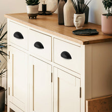 Load image into Gallery viewer, matte black cup drawer pulls in bathroom vanity - moisture-resistant application