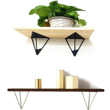 Load image into Gallery viewer, Rustic Black Iron Shelf Brackets - Installed Floating Shelf for Home Storage
