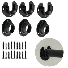 Load image into Gallery viewer, Cosnys Closet Pole Sockets – Heavy Duty Zinc Alloy Rod End Supports with U &amp; O Brackets for 1-1/4 Inch Rods, Wall Mount Flange Holders with Screws | Multiple Finishes
