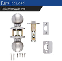 Load image into Gallery viewer, Hisucces Keyed Entry Ball Door Knob - Satin Nickel Transitional Door Lock
