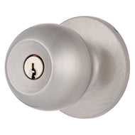 Midofar Transitional Keyed Entry Ball Door Knob, Satin Nickel - Designed for Traditional and Transitional Homes and Blends Seamlessly with Interior Décor, 1 Pack