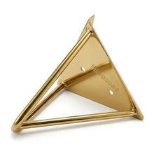 Load image into Gallery viewer, Rustic Black Iron Shelf Brackets - Gold Finish Decorative Shelf Bracket for DIY Projects
