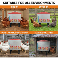 이미지를 갤러리 뷰어에 로드 , Rainproof metal chicken feeder with 55lbs capacity and adjustable
