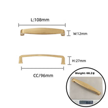 Load image into Gallery viewer, Champagne bronze cabinet pulls 10-pack, zinc material, adjustable 96mm-192mm hole centers for kitchen/bathroom cabinets

