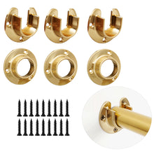 Load image into Gallery viewer, Cosnys Closet Pole Sockets – Heavy Duty Zinc Alloy Rod End Supports with U &amp; O Brackets for 1-1/4 Inch Rods, Wall Mount Flange Holders with Screws | Multiple Finishes
