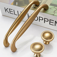 Lemon Gold Zinc Alloy Door Handle - Smooth Touch, High Anti-Corrosion | 2 Sizes (128mm & Single Hole) - 10pcs/Set