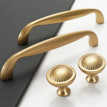 Load image into Gallery viewer, Lemon Gold Zinc Alloy Door Handle - Smooth Touch, High Anti-Corrosion | 2 Sizes (128mm &amp; Single Hole) - 10pcs/Set
