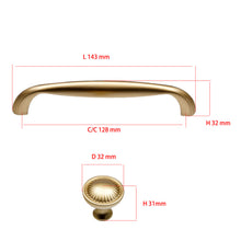 Load image into Gallery viewer, Lemon Gold Zinc Alloy Door Handle - Smooth Touch, High Anti-Corrosion | 2 Sizes (128mm &amp; Single Hole) - 10pcs/Set
