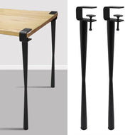 Adjustable clamp table legs for modern coffee or office desks.