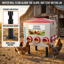 이미지를 갤러리 뷰어에 로드 , Rainproof metal chicken feeder with 55lbs capacity and adjustable
